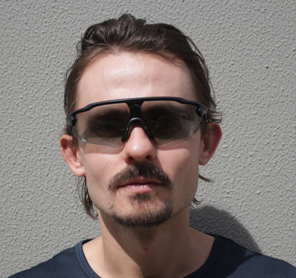 Man wearing running sunglasses