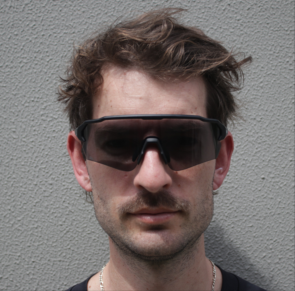 Man wearing running sunglasses