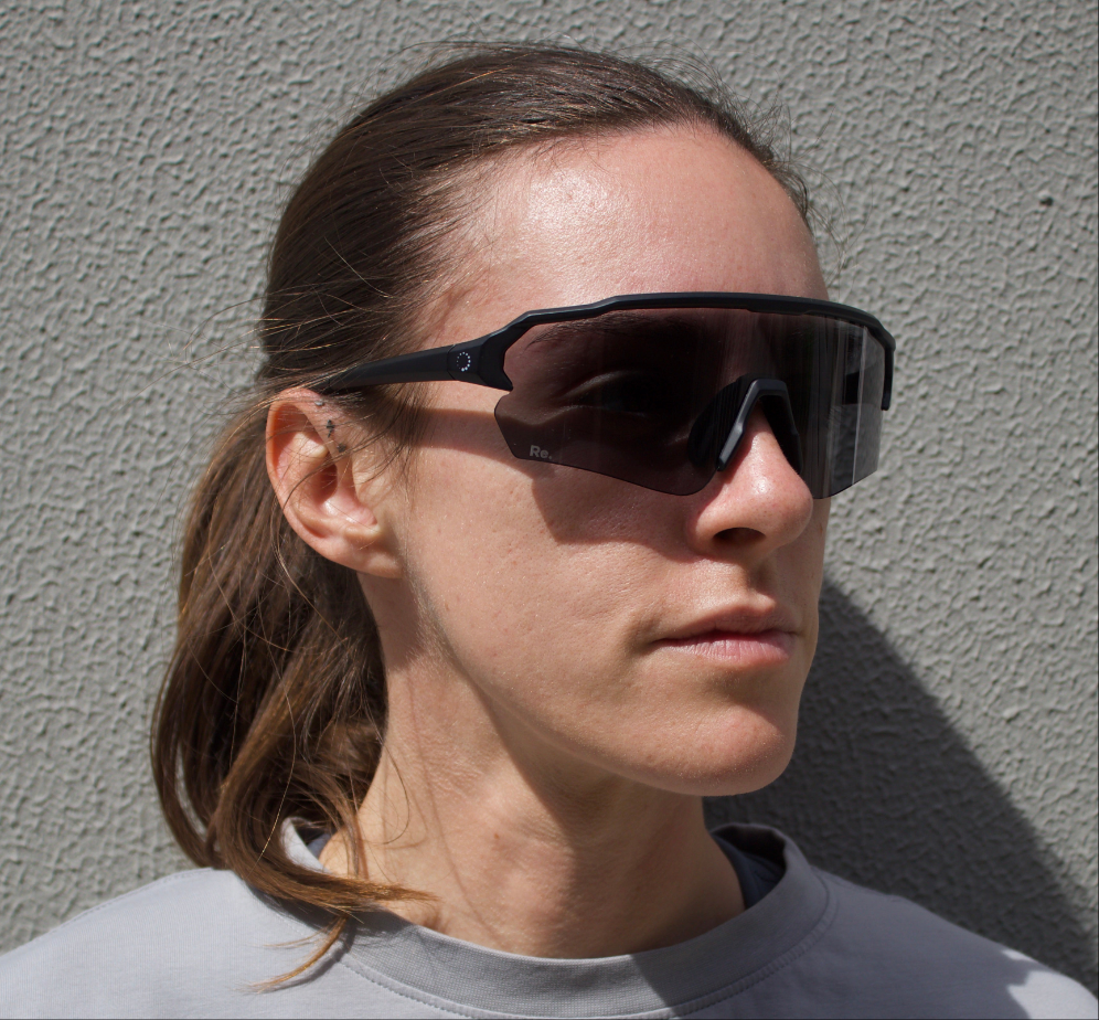 Man wearing running sunglasses