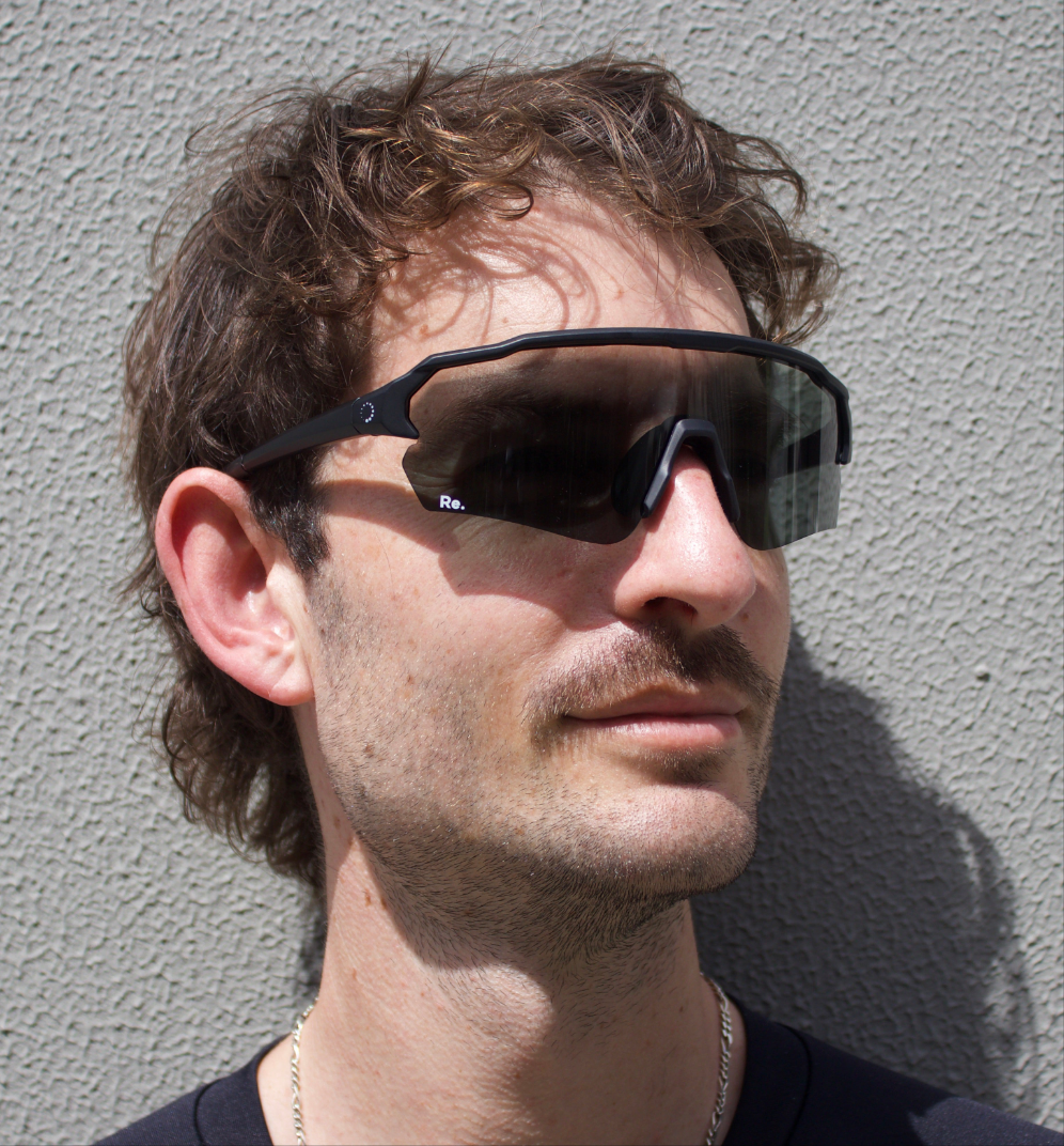 Man wearing running sunglasses