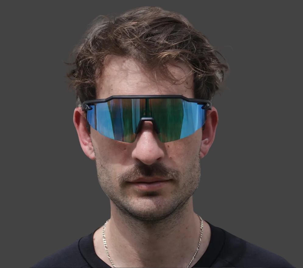 Man wearing running sunglasses