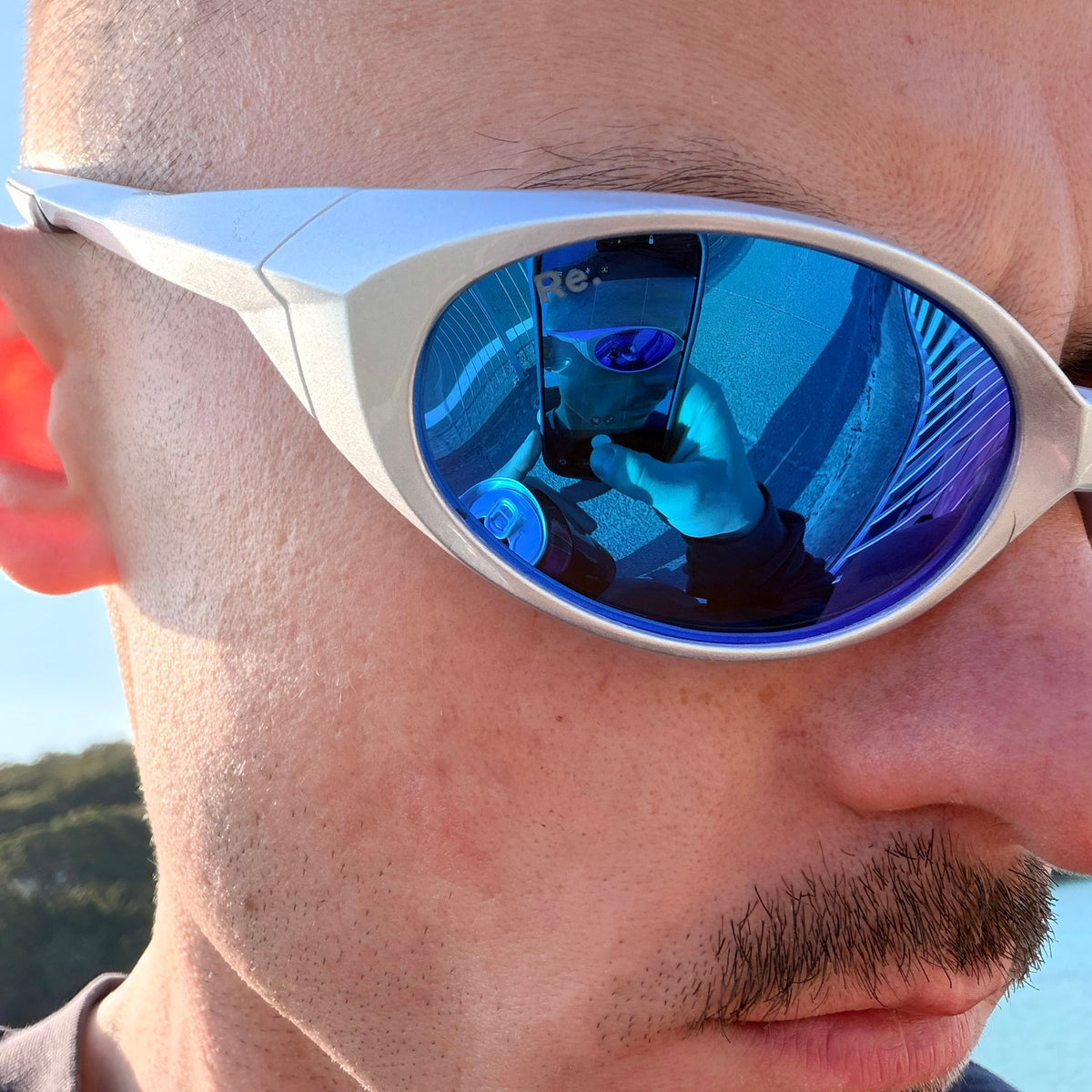 Re.wind: Silver / Blue Lifestyle Running Sunglasses