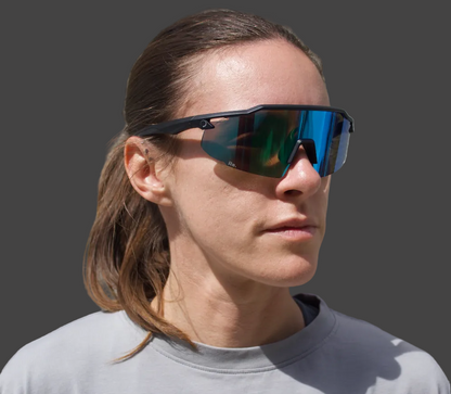 Woman wearing running sunglasses 
