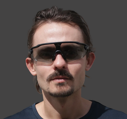 Man wearing running sunglasses 