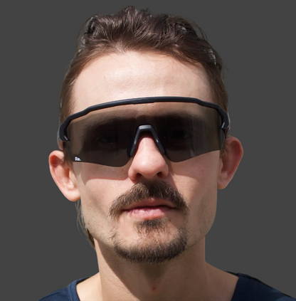 Man wearing running sunglasses 