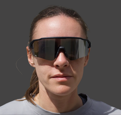 Woman wearing running sunglasses 