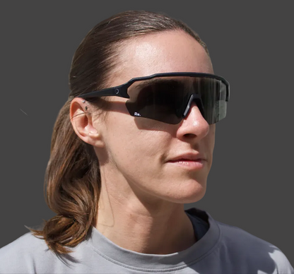 Woman wearing running sunglasses 