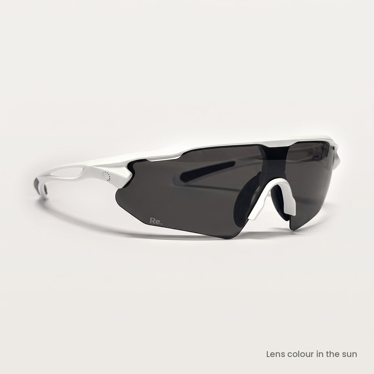 Re.glide: Infinity (White Frame) Running Sunglasses lens colour in the sun