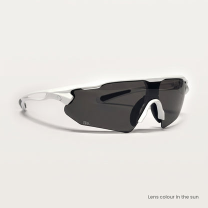 Re.glide: Infinity (White Frame) Running Sunglasses lens colour in the sun