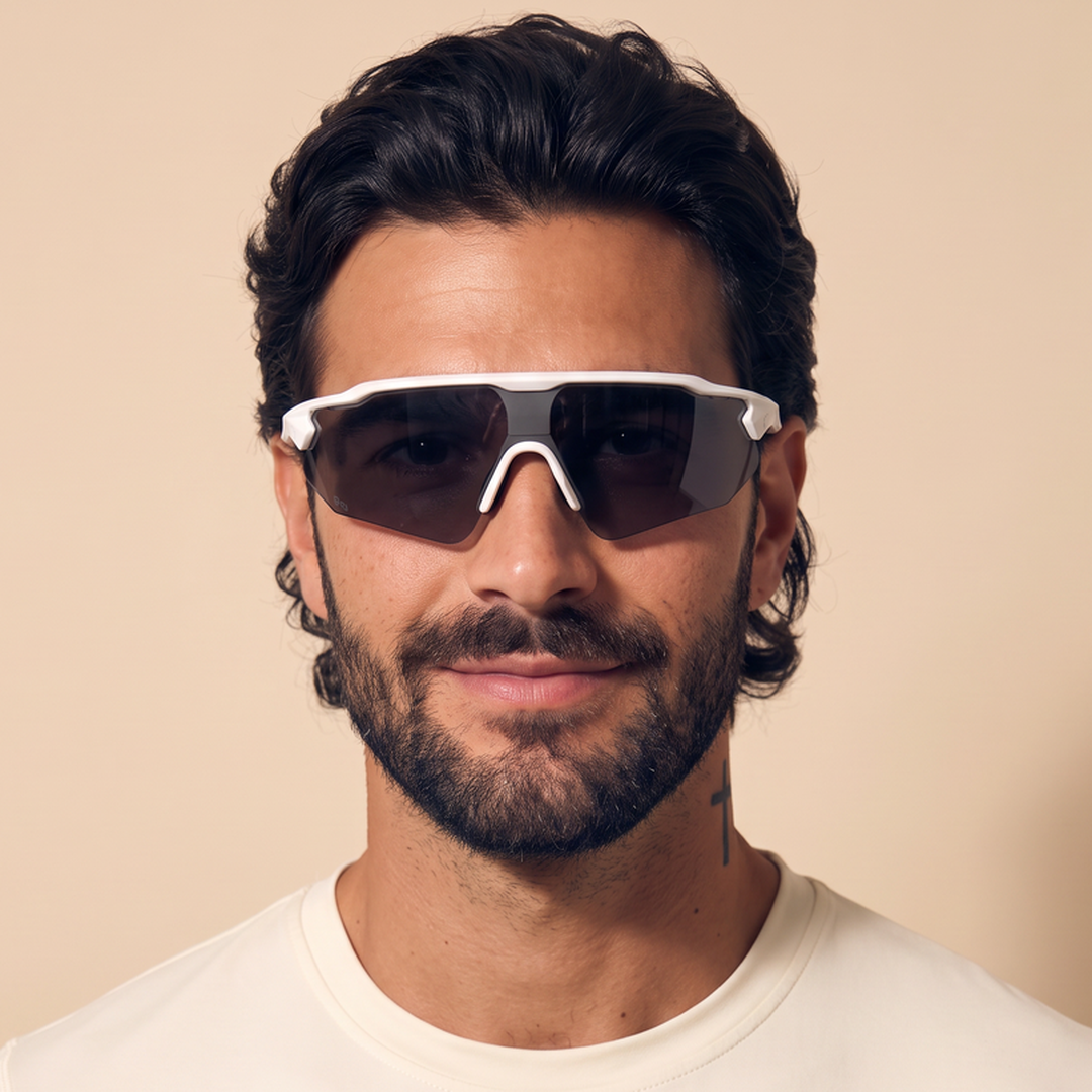 Re.glide: Infinity (White Frame) Running Sunglasses model headshot male