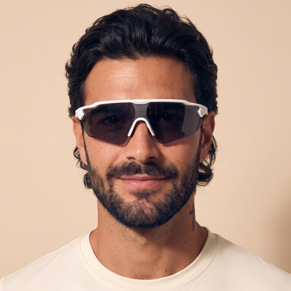 Re.glide: Infinity (White Frame) Running Sunglasses model headshot male