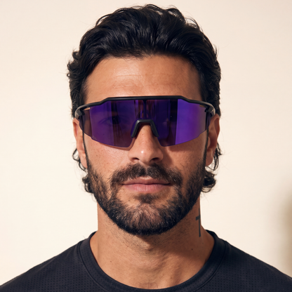 Re.balance Protector Purple Running Sunglasses model headshot male
