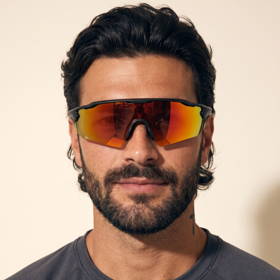 Re.glide Protector Red Running Sunglasses model headshot male