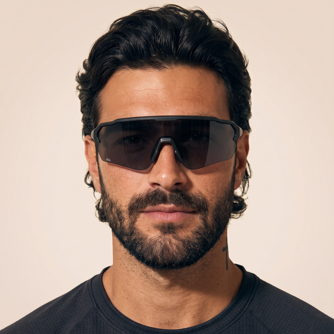 Re.silience Adaptor Clear Running Sunglasses model headshot male